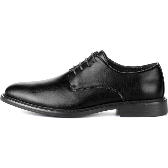 New! Mens Vegan Leather Size 8 Black Dress Shoe - Picture 2 of 4